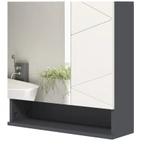 HOMCOM Badkamerkast met Spiegeldeur, Verstelbare Planken, tot 15 kg Belastbaar, Wit(m-10)