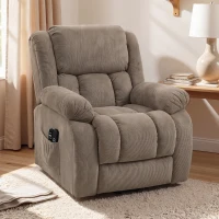 HOMCOM Sillón Elevador Eléctrico con Masaje y Calefacción Reposapiés Respaldo Reclinable Mando 93x104x100 cm Marrón(m-10)