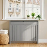 HOMCOM 93 x 119cm Modern Radiator Cover - Grey(m-10)