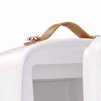 HOMCOM Skincare Refrigerator, 6L Mini Cosmetic Fridge with LED Mirror, Cooling Function for Bedroom, Skincare, Office, White(m-12)