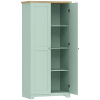 HOMCOM Kitchen Cupboard, 172cm Freestanding Storage Cabinet with Doors and Shelves, Light Green(m-1)