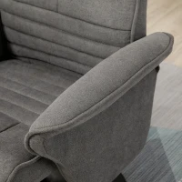 HOMCOM fauteuil met voetenbank, verstelbare rugleuning, 69 cm x 71 cm x 104 cm, donkergrijs+zwart(m-8)