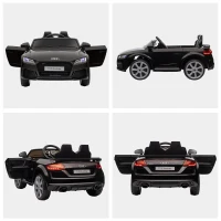 HOMCOM Elektrische kinderauto, Audi TT RS Roadster, 3 km/u, afstandsbediening, LED, USB, zwart(m-8)