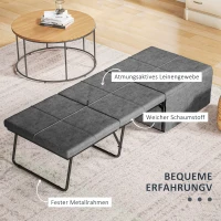HOMCOM Klappbett, mit Matratze und Schutzabdeckung, 190 x 69 x 38,5 cm, Grau(m-4)