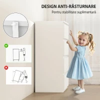 HOMCOM Comodă Modernă cu 4 Sertare pentru Dormitor, Alb(m-6)