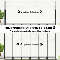 Outsunny Lemnaie 0.8m³ Regulabilă cu Husă Impermeabilă și Lanțuri din Oțel, 235x31x116 cm, Negru(m-6)