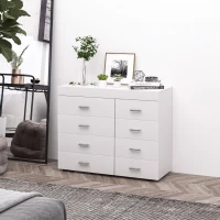 HOMCOM Mobile con Cassetti Cassettiera in Legno per Camera, Cucina, Bagno 90×35×73cm Bianca(m-2)