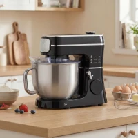 HOMCOM Stand Mixer, 6L 1400W Tilt-Head Food Mixer with 11 Speeds, Pulse & Fermentation Function, LED Display, Black(m-10)