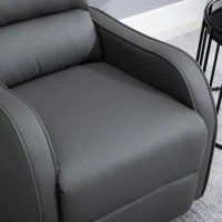 HOMCOM Relaxstoel met voetensteun, ligstoel, uitklapbare voetensteun, kunstleer, zwart(m-8)