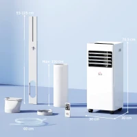 HOMCOM Portable Air Conditioner 5000 BTU, 4-in-1 Cooling, Dehumidifier, Fan, Sleep Mode, Air Conditioning Unit with Digital Display & Remote Control, 24H Timer, Window Venting Kit, for Room up to 18㎡(m-3)