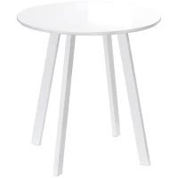 HOMCOM eettafel, keukentafel, voor 2 personen, hoogglanzend oppervlak, met tafelpoten, wit, 72 x 72 x 75 cm(m-1)