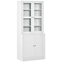 HOMCOM Boekenplank Wandplank Plank, 2 planken, 76 cm x 40 cm x 178,5 cm, Wit(m-11)