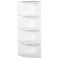 HOMCOM vrijstaande stelling hoekkast boekenkast opbergkast badkamerstelling decoratieve stelling houten stelling 4 vakken(m-11)
