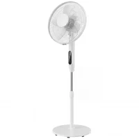 HOMCOM Ventilateur sur pied contrôlé par APP, ventilateur 45 cm avec télécommande, 3 vitesses, 3 modes, hauteur réglable, blanc(m-1)