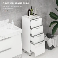kleankin Badkamerkast, 4 Lades, Spaanplaat, Glad, Wit(m-4)