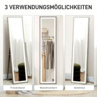HOMCOM LED full-length spiegel, 40 x 160 cm, touch-bediening, dimbaar, 3 kleuren, Grijs(m-7)
