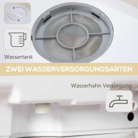 HOMCOM Compacte tafelvaatwasser, 4 couverts, droogmodus, 6L tank/kraan, startvertraging, LED, wit(m-6)