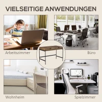 HOMCOM computertafel industriële stijl bureau bureautafel met lades home office tafel MDF metaal bruin + zwart 110 x 55 x 75 cm(m-7)