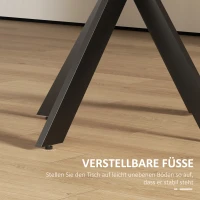 HOMCOM Eettafel 75 x 75 cm rond Keukentafel voor 2-4 personen modern eettafel met spinnenpoot Bruin(m-7)