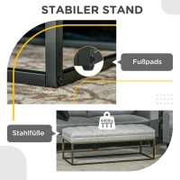 HOMCOM Industrieel designbank, bedbank, metalen poten, roze+zwart(m-6)