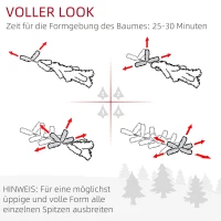 HOMCOM Kerstboom 190 cm, zeer realistisch, 570 takken, brandvertragend, stabiele basis, Groen(m-5)