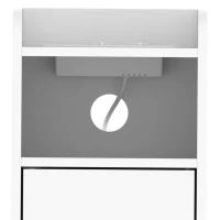 HOMCOM Nachtkastjes set van 2 met oplaadstation, smal nachtkastje met open vak en verstelbare plank(m-10)