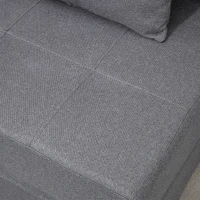 HOMCOM Convertible Chair Bed, Floor Sofa Bed Recliner, Fabric Upholstered Sleeper Lounge Futon with Pillow for Living Room, Dark Grey(m-20)