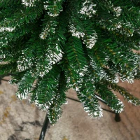 HOMCOM 6FT Artificial Snow Dipped Christmas Tree Xmas Pencil Tree Holiday Home Indoor Decoration with Foldable Black Stand, Green(m-9)