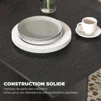 HOMCOM Table à Manger Pliante, Table de Cuisine Extensible pour 2 à 4 Personnes, 2 Abattants, 120 x 72 x 75 cm, Noir(m-7)