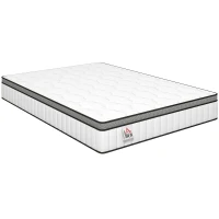 HOMCOM Matelas 140 x 190 cm, 20cm d'épaisseur, matelas à ressorts ensachés 7 zones mousse à mémoire forme au gel rafraîchissant(m-1)