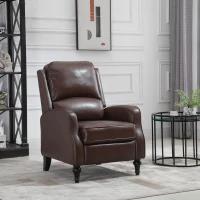 HOMCOM Poltrona Relax Reclinabile 90° e 150° Manuale in Pelle(m-9)