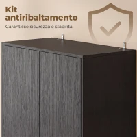 HOMCOM Dispensa Cucina 170cm, Contenitore con Mensola Regolabile, Effetto Legno Nero(m-7)