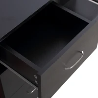 HOMCOM Computer Desk, Home Office Desk, Writing Table, PC Workstation with 3 Storage Shelves and 3 Drawers for Working, Study, 120 x 49 x 72 cm, Black(m-8)