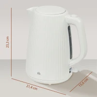 HOMCOM Hervidor Eléctrico 1,7L 2200W con Filtro Antical Desmontable Apagado Automático Base Giratoria 360° Crema(m-3)