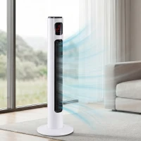 HOMCOM Ventilador de Torre Silencioso 45W con Control Remoto 3 Velocidades 3 Modos Temporizador 10H Oscilación 70° Blanco(m-2)