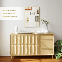 HOMCOM Espejo Rectangular de Pared Espejo de Ventana 70x50cm con Marco de Metal Espejo Decorativo para Salón Dormitorio Dorado(m-4)