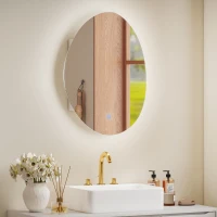 HOMCOM Armoire murale salle de bain avec miroir et éclairage LED, anti-buée, 3 températures de lumière, 50x14x70cm, blanc(m-11)