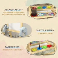 AIYAPLAY Kinderezel van hout, dubbelzijdig whiteboard en krijtbord, in hoogte verstelbaar staand bord met papierrol, opberglade, natuur(m-8)