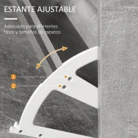 HOMCOM Recibidor de Entrada con Espejo Perchero y Zapatero Mueble de Recibidor de 2 Piezas con 6 Ganchos Estantes y Cajón Abatible para Pasillo Gris(m-6)
