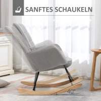 HOMCOM schommelstoel accentstoel tot 120 kg, polyester, lichtgrijs(m-4)
