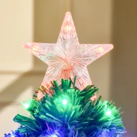 HOMCOM 3 Feet Prelit Artificial Christmas Tree with Multi-Coloured Fiber Optic LED Light, Holiday Home Xmas Decoration, Green(m-8)