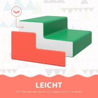 HOMCOM 4-delige Zacht Speelblokkenset voor Klimmen en Glijden, Kunstleer Bekleed, voor Kinderen van 1-3 Jaar, Meerkleurig(m-5)
