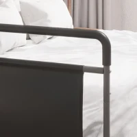 HOMCOM Barandilla de Cama Adulto Asidero para la Cama con Altura Ajustable Bolsillo de Almacenamiento 71x61x86-104 cm Gris(m-9)