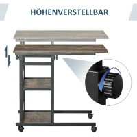 HOMCOM bijzettafel salontafel met wielen(m-6)