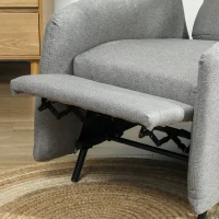 HOMCOM Fotoliu Relaxant Reclinabil cu Suport pentru Picioare Extensibil, Husă de Schimb și Șezut cu Arcuri, Gri(m-8)