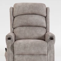 HOMCOM Elektrische Sta-op Fauteuil met Massage, Verwarming en Ligfunctie, Lichtgrijs(m-10)