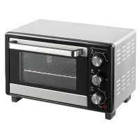 HOMCOM 16L Mini 1400W Countertop Oven - Black/Silver Tone(m-10)
