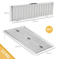 HOMCOM Rampe de chargement rampe d'accès pour fauteuil roulant pliable antidérapante capacité de chargement 270 kg(m-3)