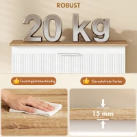 HOMCOM Onderkast voor de badkamer, 80 cm kast met twee grote lades voor wastafels met of zonder zuil, Wit(m-7)