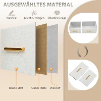 HOMCOM Stoffen ladekast met 8 lades en ingebouwd oplaadstation – crèmewit(m-7)
